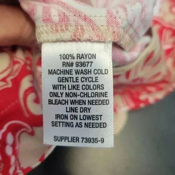 Liz Claiborne Women's Ivory & Red Rayon Floral Print Relaxed Fit Skirt NEW - Picture 9 of 13